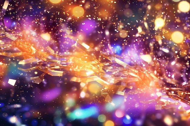 A colorful background with a blurry image of a glass and a purple background