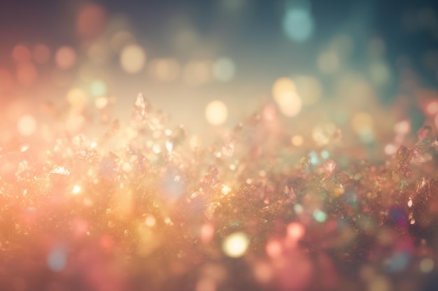 A colorful background with a blurry image of a pink and blue glitter background.