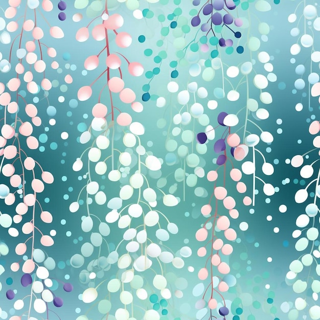 Photo a colorful background with a bunch of polka dots and a blue background.