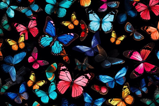 A colorful background with butterflies and plants