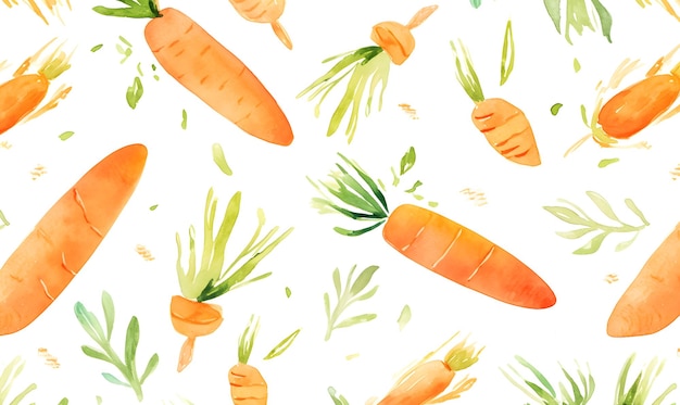 a colorful background with carrots and leaves