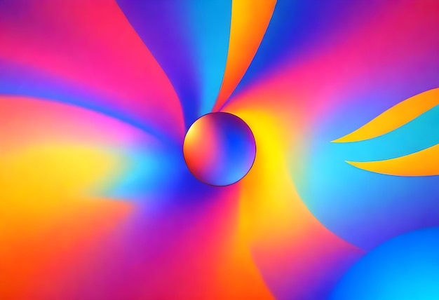 Foto uno sfondo colorato con un cerchio al centro e un cerchio nel mezzo