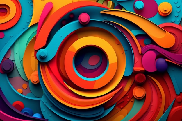 A colorful background with a circle and the word " on it "