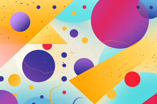 A colorful background with circles and dots and circles