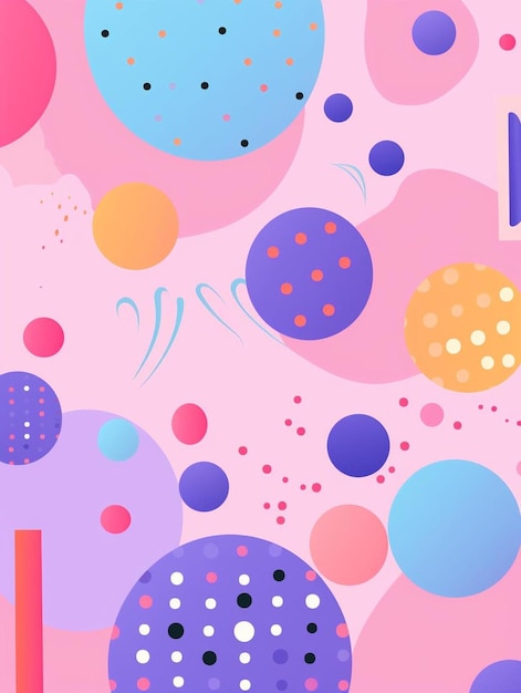 a colorful background with circles and dots and dots.