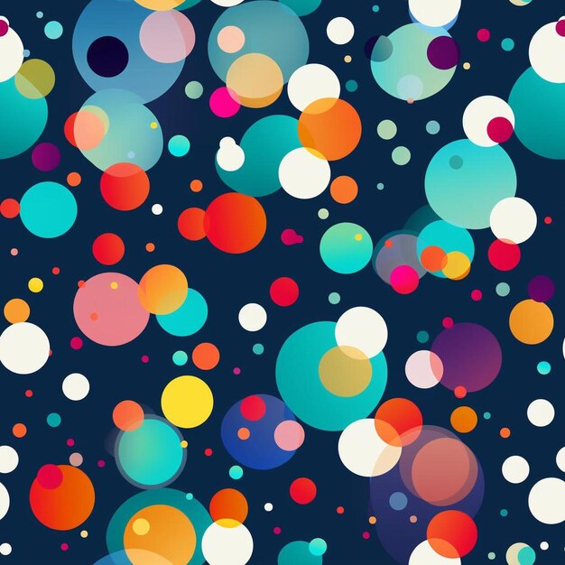 A colorful background with circles and dots in the middle.