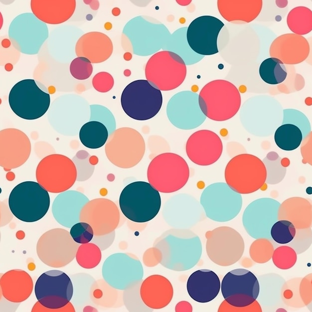 A colorful background with circles and dots on a white background generative ai