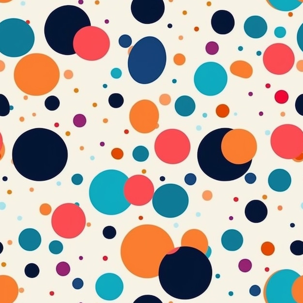 A colorful background with circles and dots on a white background generative ai