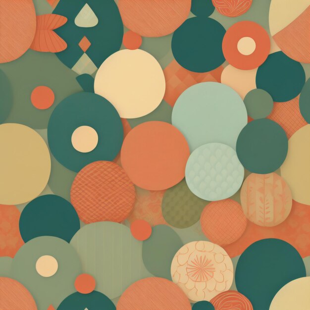 A colorful background with circles and a square in the middle.
