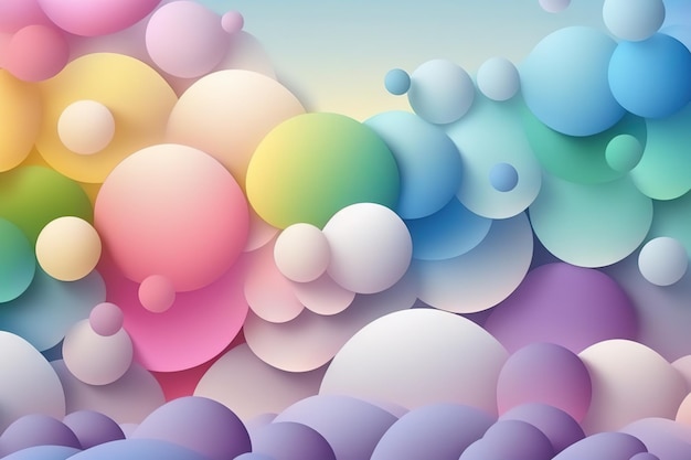 A colorful background with circles and the word bubble on it