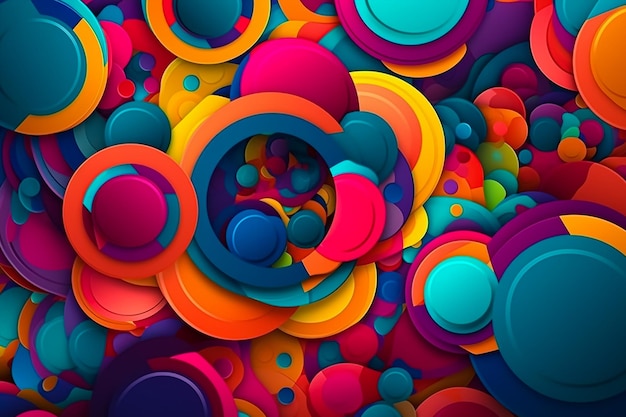 A colorful background with circles and the word " on it "