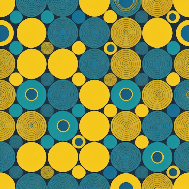 Photo a colorful background with circles and a yellow background.