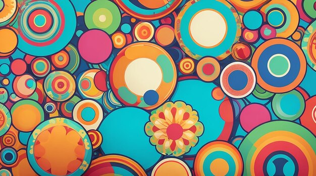 A colorful background with circles