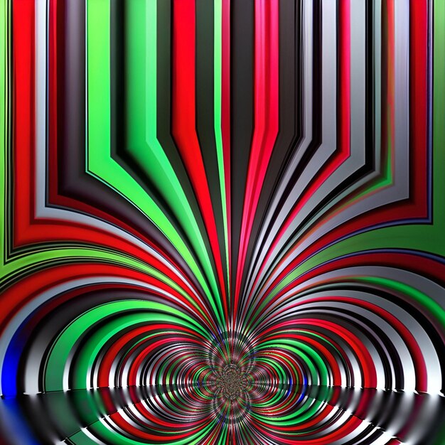 A colorful background with a circular pattern of red and green circles.