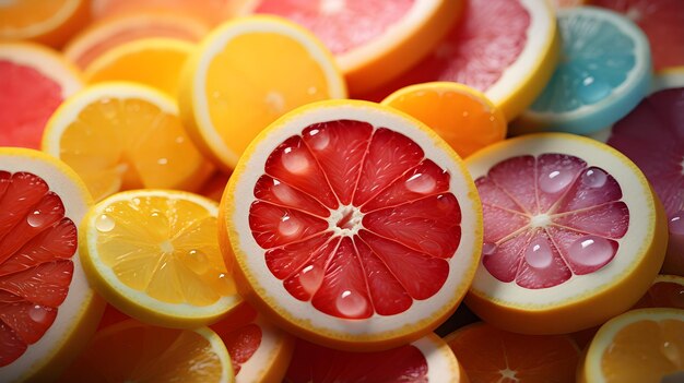 Colorful background with citrus fruits slices