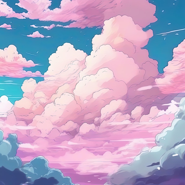 красочный фон с облаками и облаками