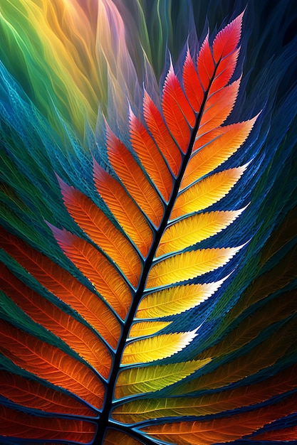 a colorful background with a colorful feather