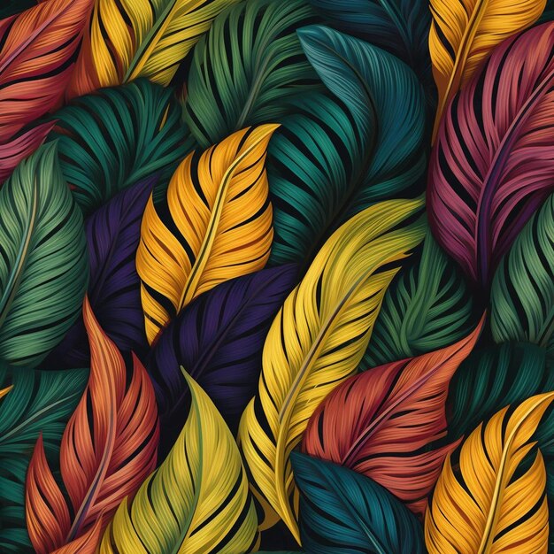 A colorful background with colorful leaves and a colorful pattern.