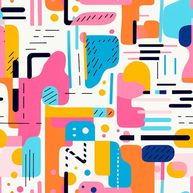 A colorful background with a colorful pattern of different shapes and shapes.