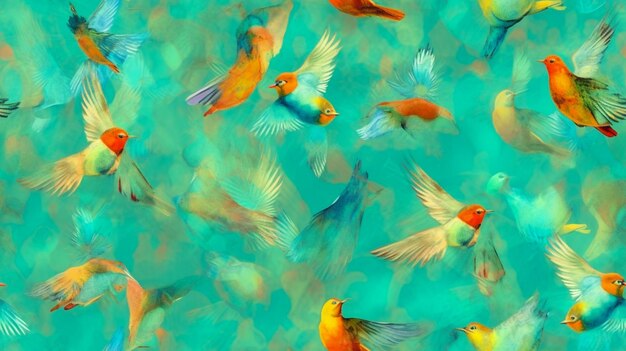 A colorful background with a colorful tropical fish swimming in the water