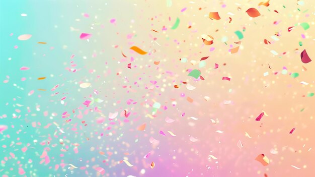Photo a colorful background with confetti falling