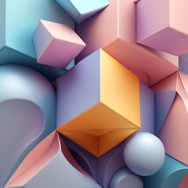 Foto uno sfondo colorato con un cubo e la parola cubi su di esso
