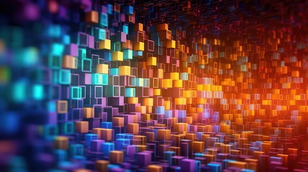 A colorful background with cubes and cubes