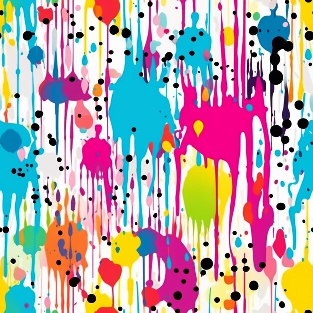 A colorful background with different colored spots and a white one with a blue background.