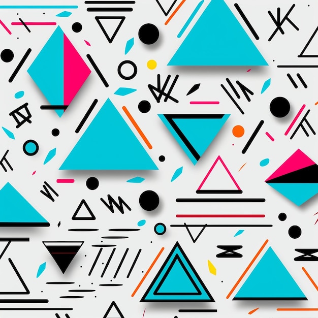 a colorful background with different shapes and shapes.