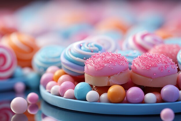 Photo colorful background with festive sweets