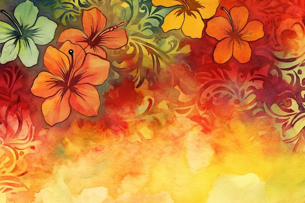 A colorful background with a floral design in the center.