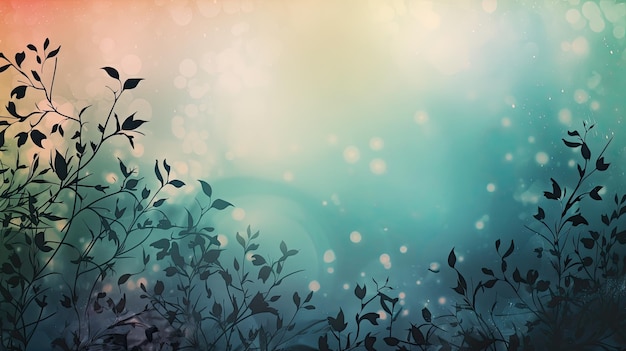 A colorful background with a floral design and a green and blue background.