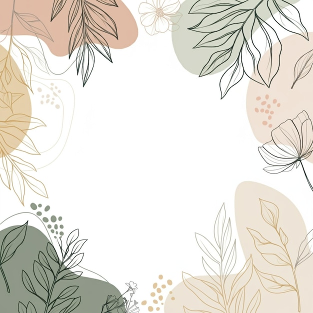 a colorful background with a floral pattern and a frame with a flower
