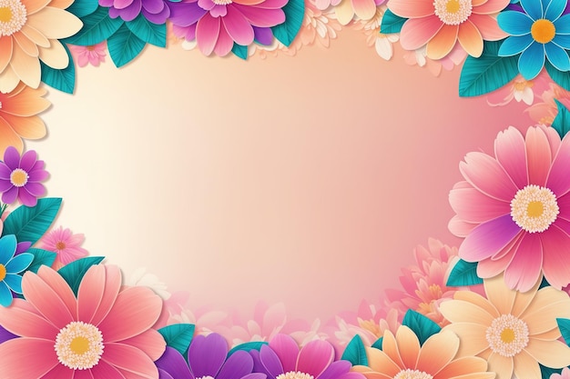 A colorful background with flowers and leaves.