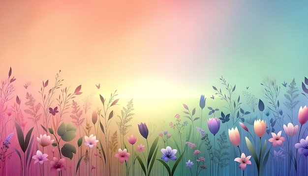 A colorful background with flowers and the word spring on it