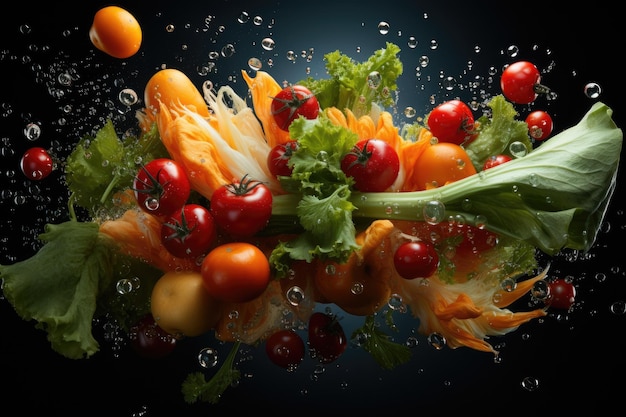 Colorful background with fresh healthy vegetables