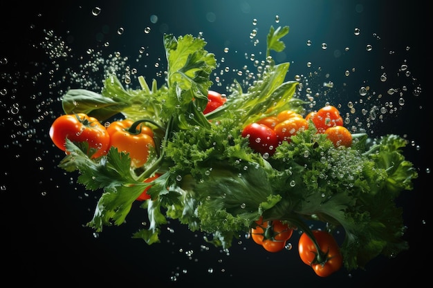 鮮やかな健康的な野菜のカラフルな背景