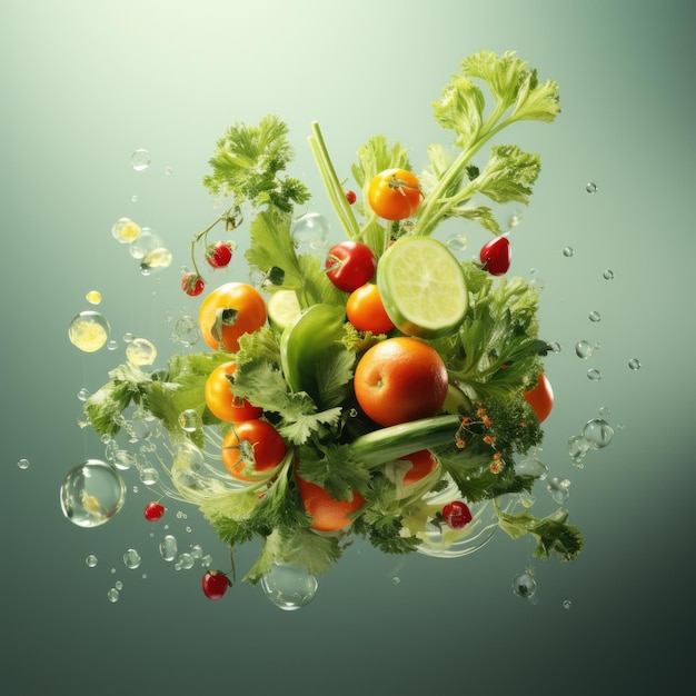 Colorful background with fresh healthy vegetables