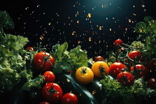 Фото Цветный фон с свежими здоровыми овощами