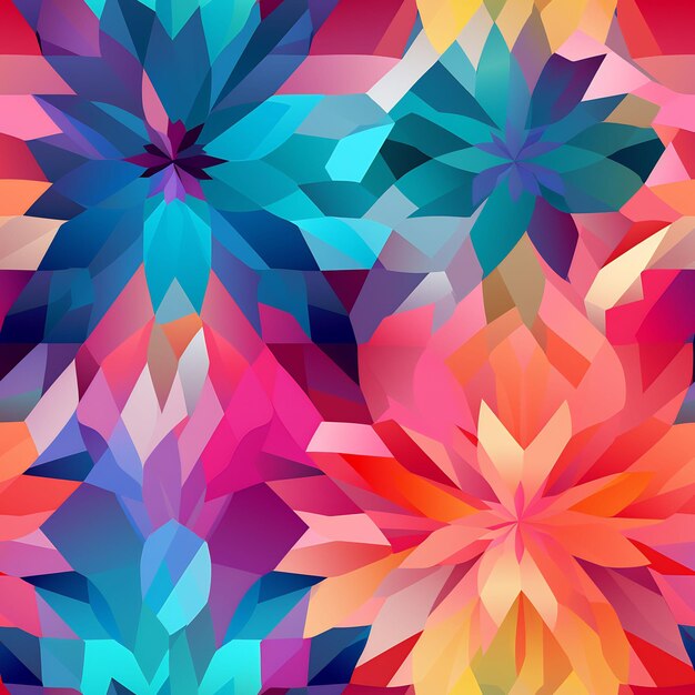 A colorful background with a geometric pattern of the leaves