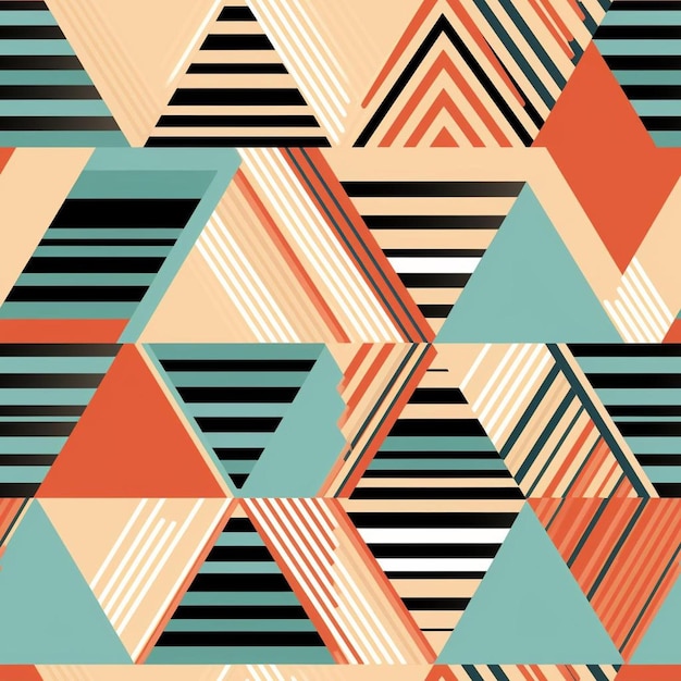 A colorful background with geometric shapes and squares.