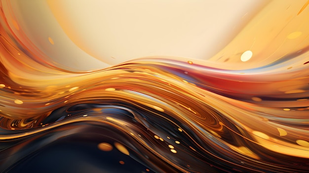 A colorful background with a gold and orange wave design.