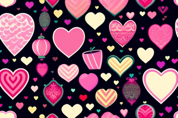 A colorful background with hearts and the words love on it