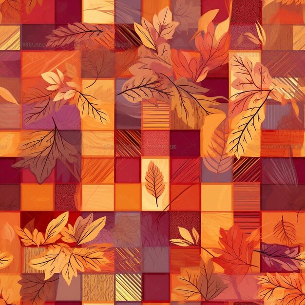 Photo a colorful background with leaves and flowers.