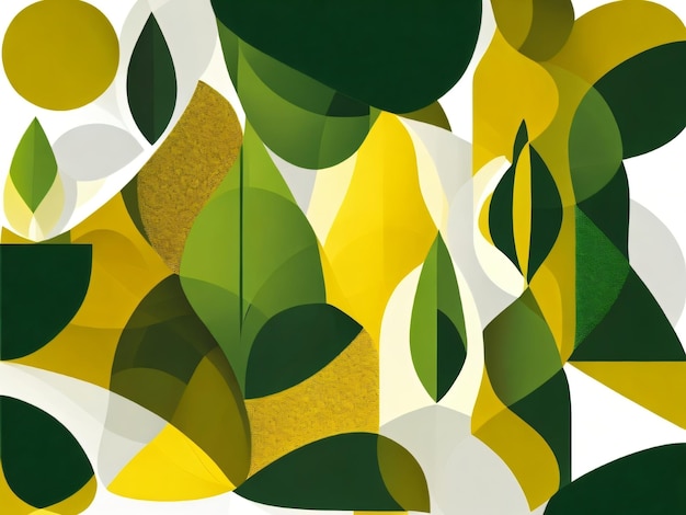 A colorful background with leaves and a leaf pattern.
