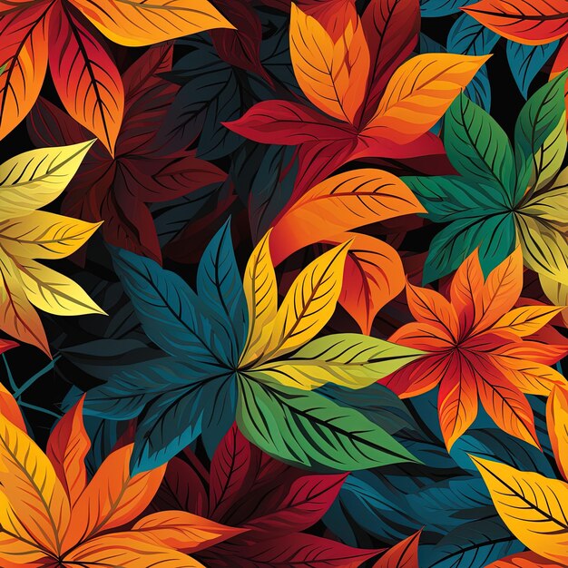 Photo a colorful background with leaves and the word autumn on it