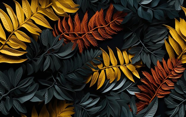 Foto uno sfondo colorato con foglie e la parola autunno