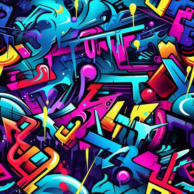 A colorful background with letters and letters from the alphabet.