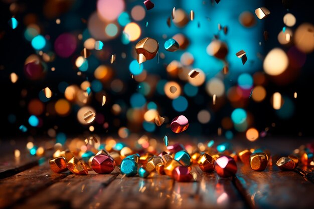 colorful background with lights and bokeh