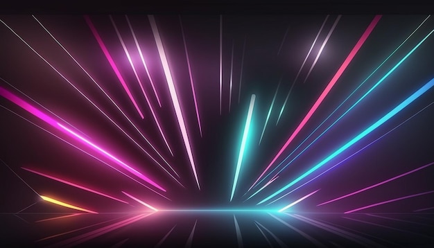 A colorful background with lights and lines in purple and pink